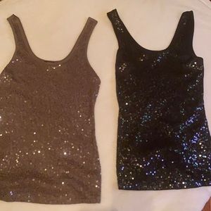 Express sparkle tank tops
